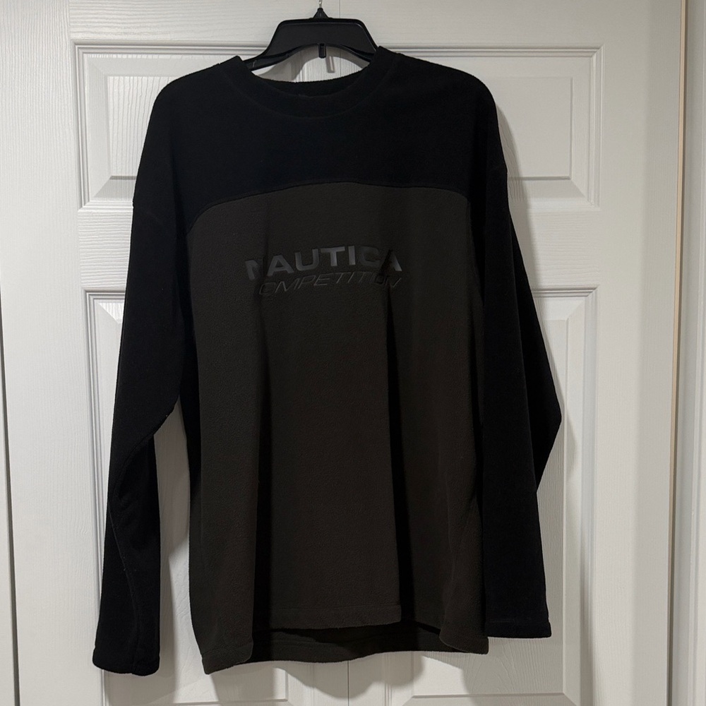 Nautica Men's Black and Gray Long Sleeve Tee